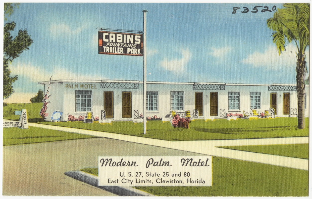Modern Palm Motel, U.S. 27, state 25 and 8-, east city limits, Clewiston, Florida