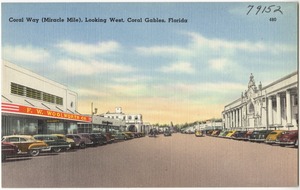 Coral Way (miracle mile), looking west, Coral Gables, Florida