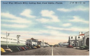 Coral Way (miracle mile) looking east, Coral Gables, Florida
