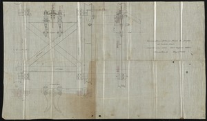 General plan of guide frame for buckets at central shaft. Chief engineer office. Hoosac Tunnel. May 21st, 1866