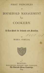 First principles of household management and cookery