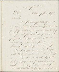 Margaret Fuller 2 manuscript (copies) LL. to Amos Bronson Alcott, 27 Jun 1837 and 10 Oct 1839
