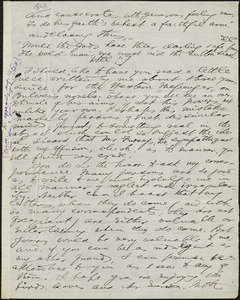 Margaret Fuller manuscript letter (copy) to Amos Bronson Alcott, 1843?