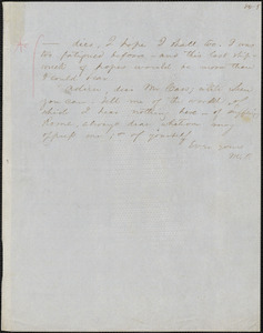 Margaret Fuller manuscript letter to Lewis Cass; last half page, April 1849?
