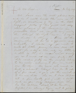 Margaret Fuller manuscript letter to Lewis Cass, Reiti, Italy, 30 July 1849