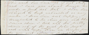 Margaret Fuller autograph letter (fragment) to William Henry Channing, 1840