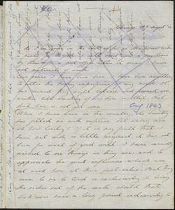 Margaret Fuller autograph letter to William Henry Channing, Chicago, Ill., 10 August 1843