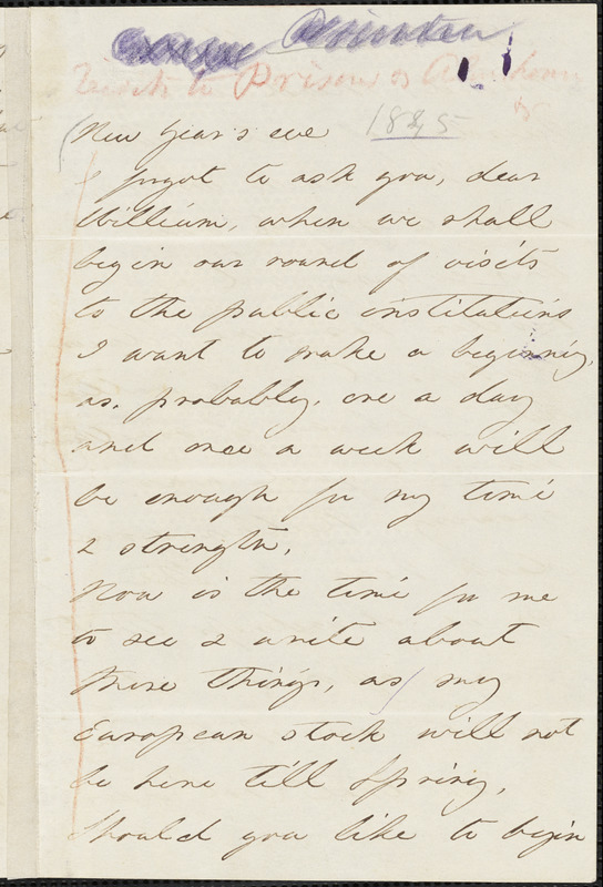 Margaret Fuller autograph letter to William Henry Channing, 31 December 1845