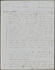 Margaret Fuller manuscript letter (copy) to Margaret (Crane) Fuller, Florence, 14 May 1850