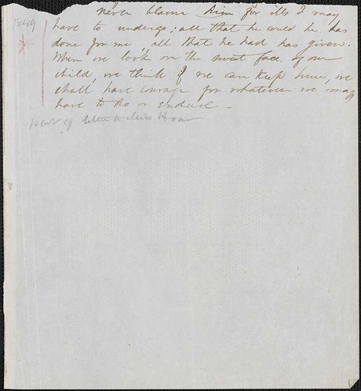 Margaret Fuller manuscript letter (incomplete copy) to Mrs. Elizabeth Hoar, 1849