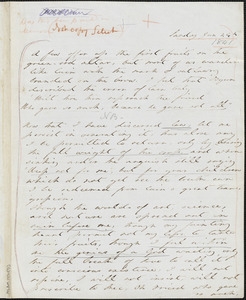Margaret Fuller autograph manuscript, 24 January 1841