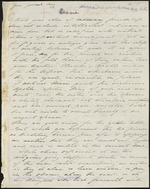 Margaret Fuller manuscript (incomplete), May 1842