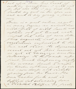 Margaret Fuller autograph manuscript fragment, 1844