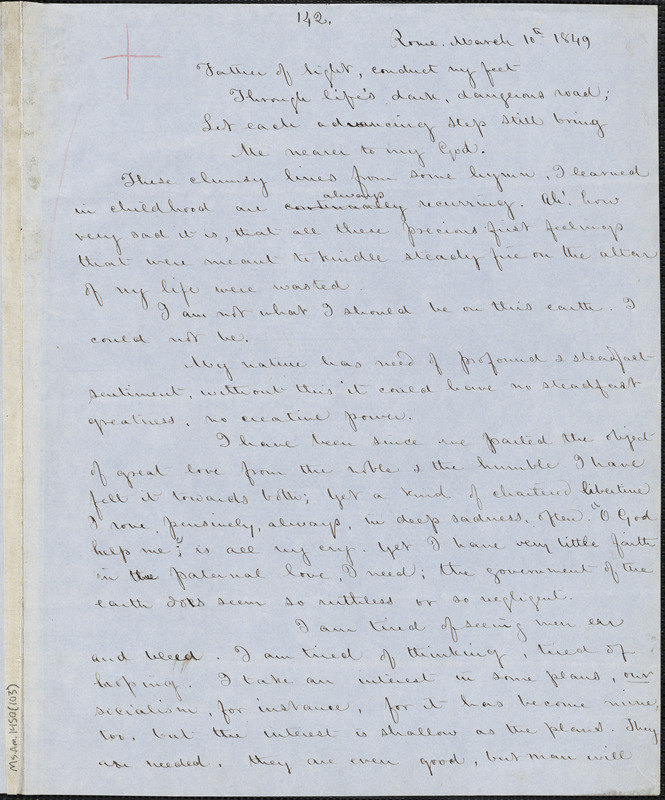 Margaret Fuller manuscript (copy), 10 March 1849