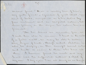 Margaret Fuller two manuscript (copies) fragments, July 1849