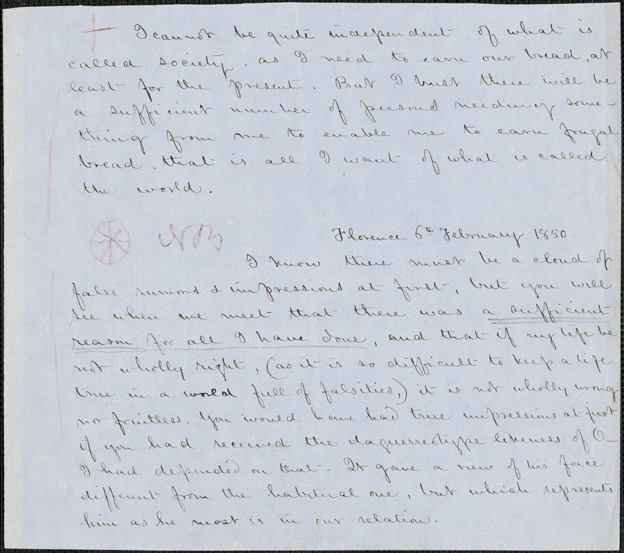 Margaret Fuller manuscript (copy), 6 February 1850