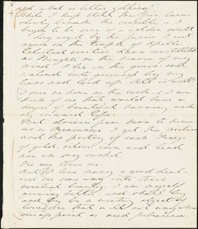 Margaret Fuller autograph manuscript, Fall, 1839
