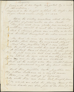 Margaret Fuller autograph manuscript poem, "Ganymede to his Eagle," Rock River, Ill., 4 July 1843
