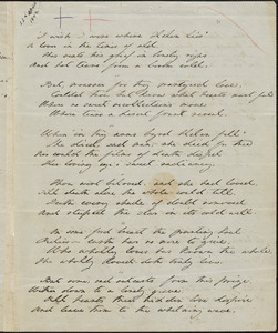 Margaret Fuller autograph manuscript poem, 22 April 1844