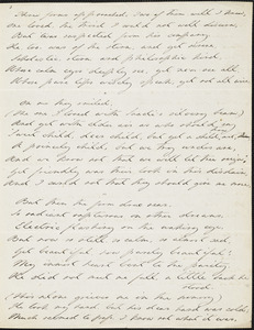 Margaret Fuller autograph manuscript incomplete poem, 184-?