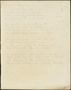 Margaret Fuller autograph manuscript verses, 184-?