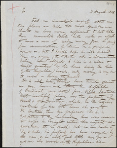 Margaret Fuller manuscript (incomplete) letter to Mrs. Emelyn Story, Florence, 31 August 1859