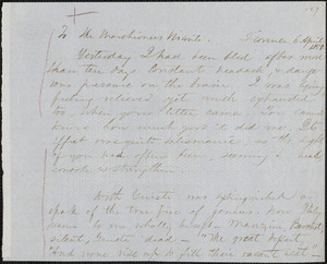 Margaret Fuller autograph letter signed (fragment) to Marchesa Arconati Visconti, Florence, 6 April 1850