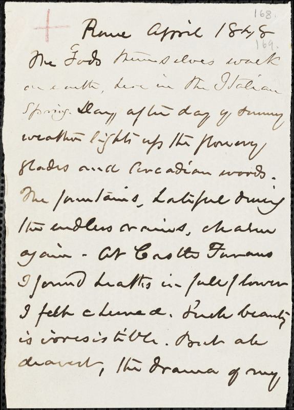 Margaret Fuller manuscript letter (copy), Rome, April 1848