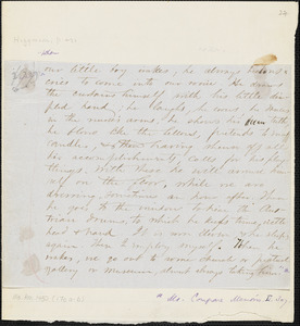 Margaret Fuller, manuscript fragment, Florence, 1849