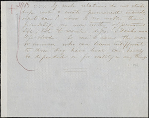 Margaret Fuller manuscript (copy) fragment, 184--?