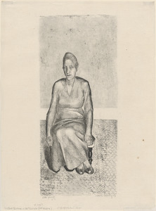 A girl sitting in the twilight