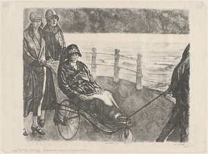 A lady in a bath chair