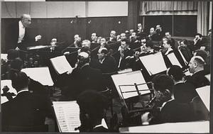 Dr. Koussevitzky with the Israel Philharmonic Orchestra