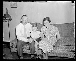 Eddie Shore with his wife and son