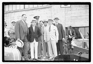 Boston Traveler Soap Box Derby July 1938, Boston Parks Commissioner William Long in center
