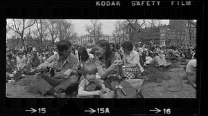 Springtime crowd enjoys an outdoor concert on the Common, Boston