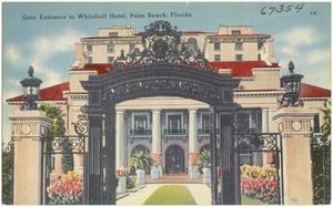 Gate entrance to Whitehall Hotel, Palm Beach, Florida