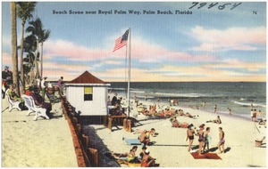 Beach scene near Royal Palm Way, Palm Beach, Florida