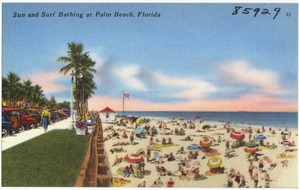 Sun and surf bathing at Palm Beach, Florida