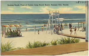 Bathing beach, front of casino, Long Beach Resort, Panama City, Florida