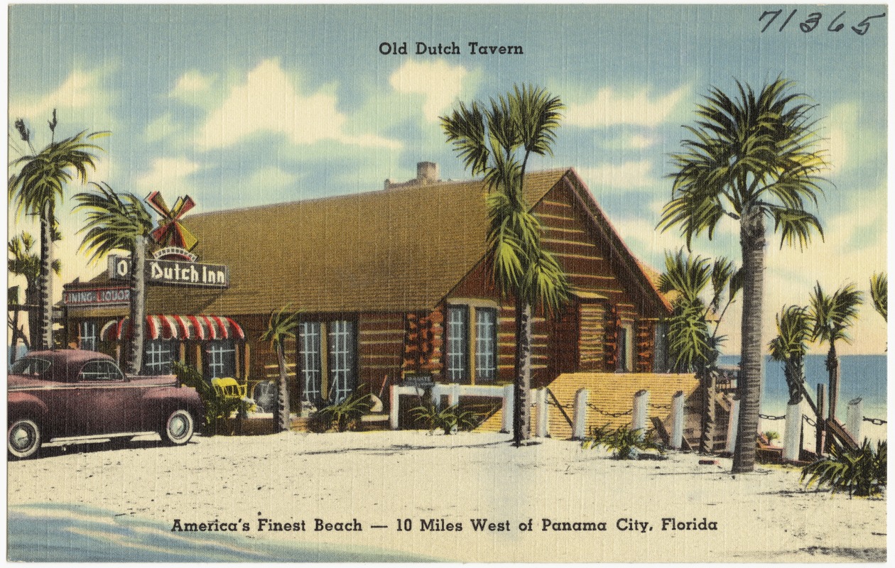 Old Dutch Tavern, America's finest bathing beach- 10 miles west of Panama City, Florida