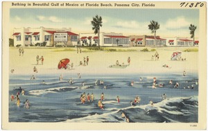 Bathing in beautiful Gulf of Mexico at Florida Beach, Panama City, Florida