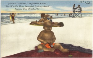 Junior life guard, Long Beach Resort, "the world's most beautiful bathing beach," Panama City, Florida