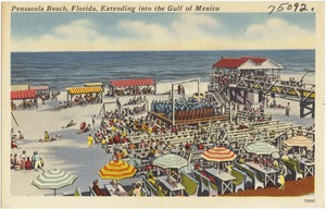 Pensacola Beach, Florida, extending into the Gulf of Mexico