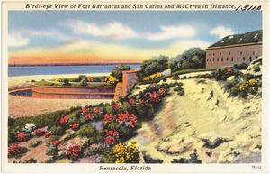 Birds-eye view of Fort Barrancas and San Carlos and McCerea in distance