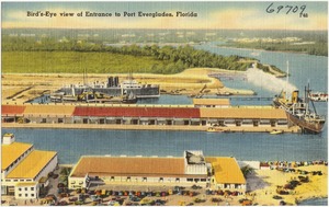 Bird's-eye view of entrance to Port Everglades, Florida