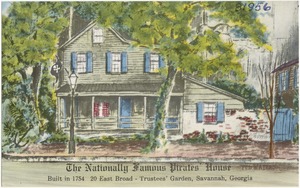 The nationally famous pirates' house, built in 1754, 20 East Broad- Trustees' Garden, Savannah, Georgia