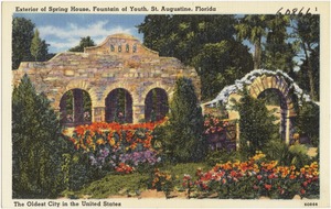 Exterior of Spring House, Fountain of Youth, St. Augustine, Florida, the oldest city in the United States