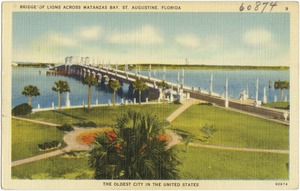Bridge of Lions across Matanzas Bay, St. Augustine, Florida, the oldest city in the United States