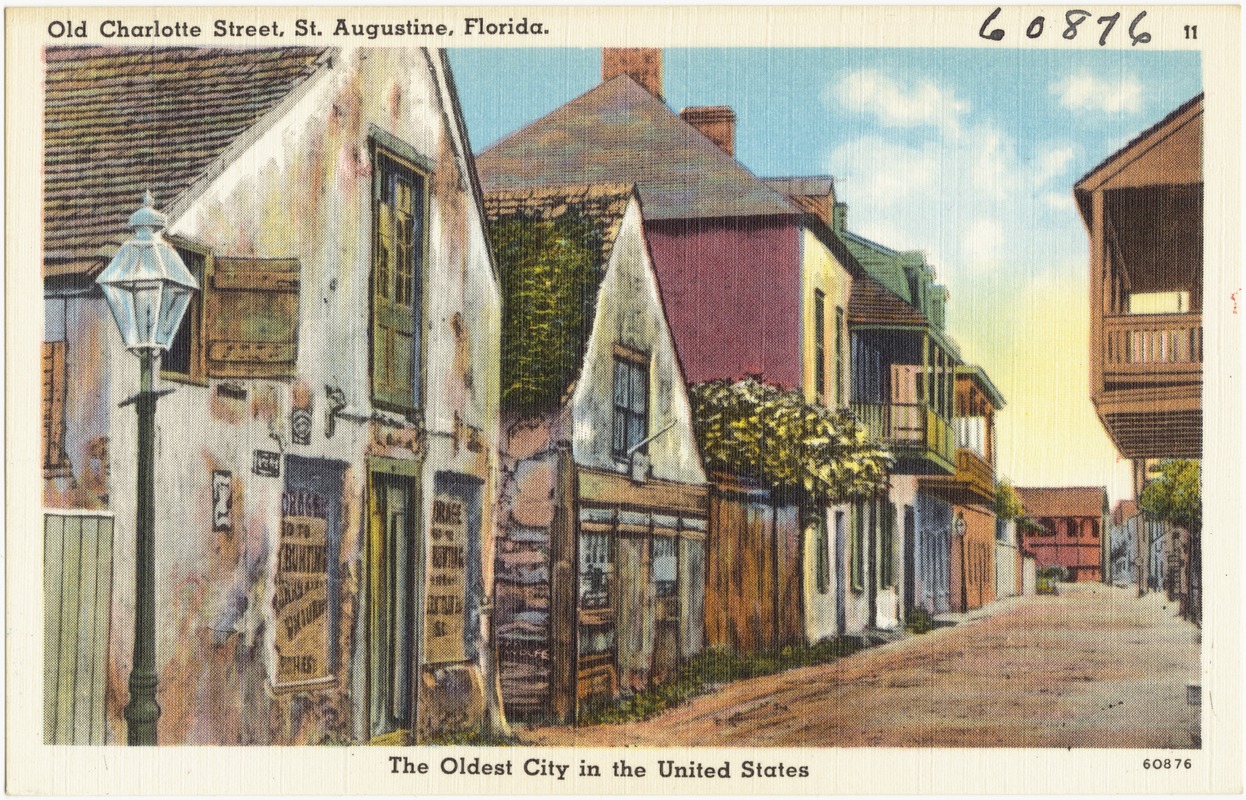 Old Charlotte Street, St. Augustine, Florida, the oldest city in the United States